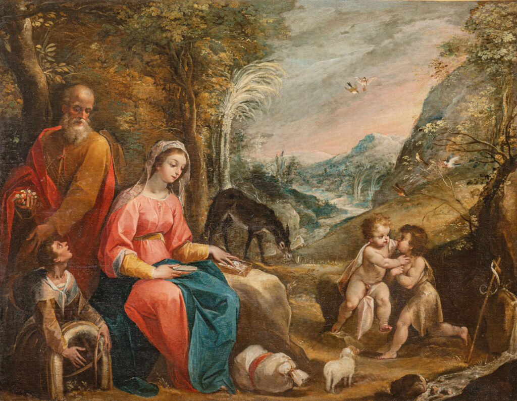 Lotto 172 GIUSEPPE CESARI detto il CAVALIER D'ARPINO (Arpino, 1568 - Roma, 1640) Riposo nella fuga in Egitto (1595 circa) Olio su tela, cm 140X180 Stima € 50,000 - 80,000
