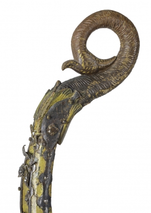 Slitta in legno intagliato e laccato XVIII secolo (particolare)