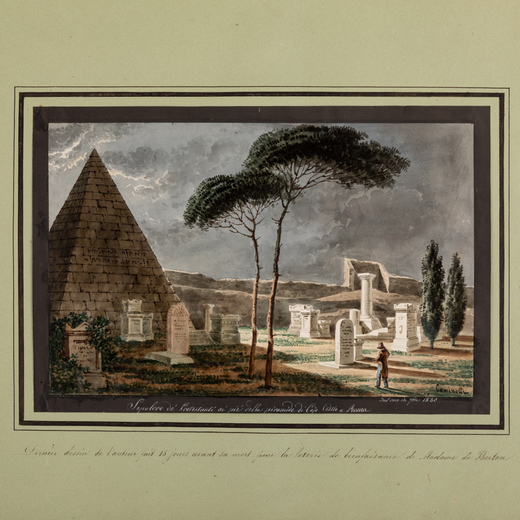 GIUSEPPE COMINOTTI (Cuneo, 1792 - Torino, 1833)<br>Sepolcro dei protestanti presso la Piramide di Ca