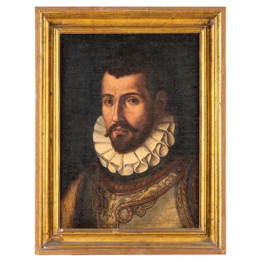 PIETRO FACCHETTI (attr. a) (Mantova, 1539 - Roma, 1619)<br>Ritratto duomo<br>Olio su tela, cm 37,5X3