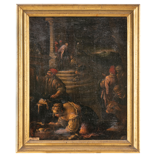 LEANDRO DAL PONTE (attr. a) (Bassano del Grappa, 1557 - Venezia, 1622)<br>Il ritorno del figliol pro