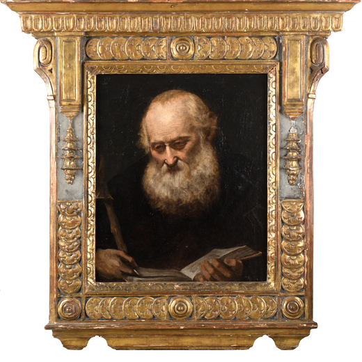 KAREL VAN DER PLUYM (attr. a) (Leida, 1625 - 1672)<br>SantAntonio<br>Olio su tela, cm 58X48,5