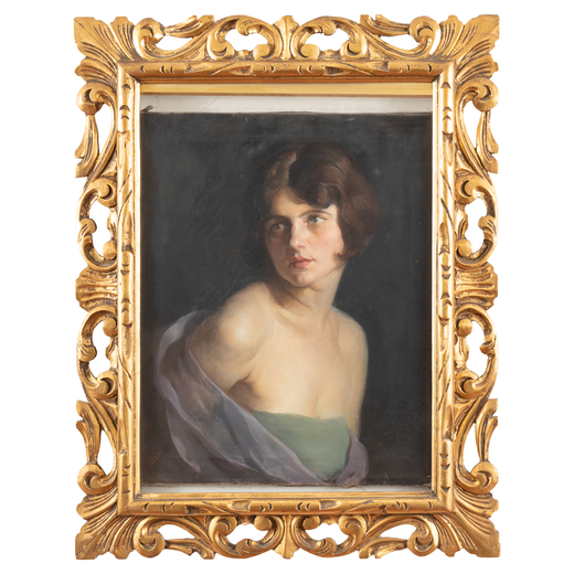 ITALO JOSZ Firenze 1878 - Milano 1942<br>Ritratto di giovane donna<br>Firmato I Josz in basso a sini