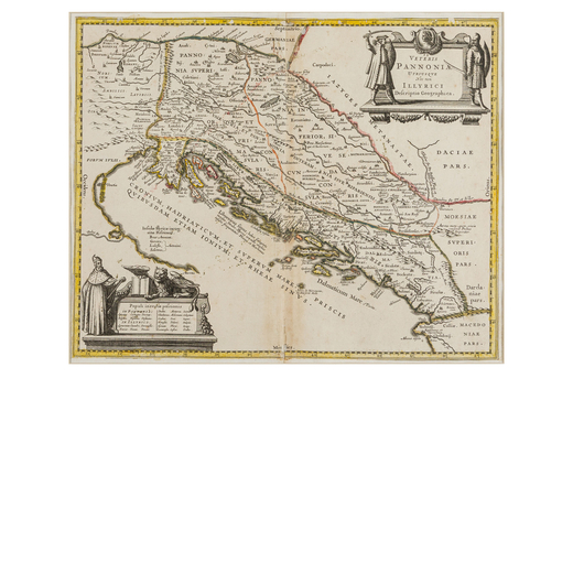 STAMPA, XIX SECOLO  carta geografica della Pannonia, in due fogli, numerato in alto a destra 27, ent