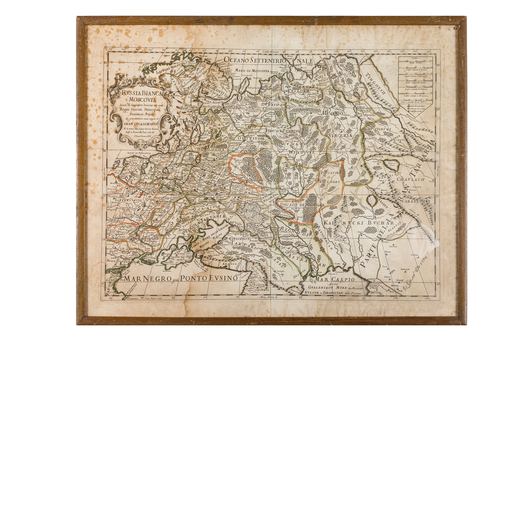 STAMPA, XVIII SECOLO  carta geografica della Russia Bianca o Moscovia da Giovanni Giacomo Rolli Roma