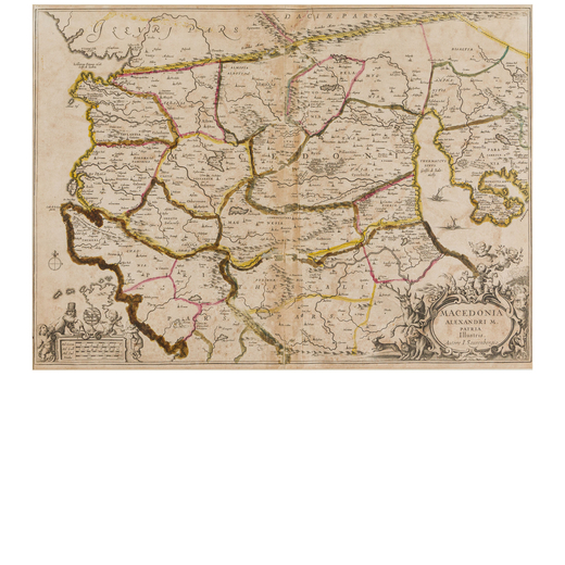 STAMPA, XIX SECOLO  carta geografica della Macedonia da I.Saurenbergio, in due fogli, numerato in al