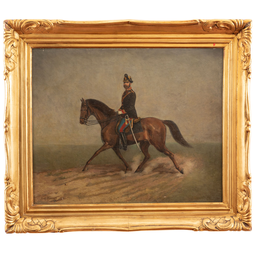 ADOLF ROSMANITH Vienna, 1868 - 1946<br>Soldato a cavallo <br>Firmato Adolf Rosmanith in basso a sini