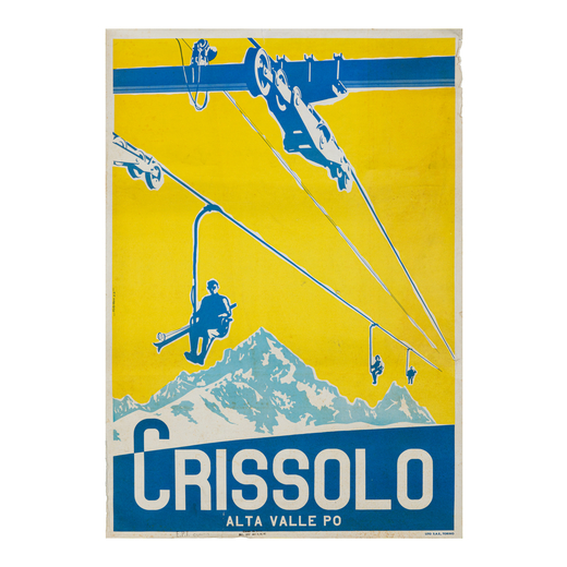 Crissolo Manifesto Litografia [Non Telato]<br>by Fabiano P.P. <br>Edito Lito S.A.E., Torino<br>Epoca