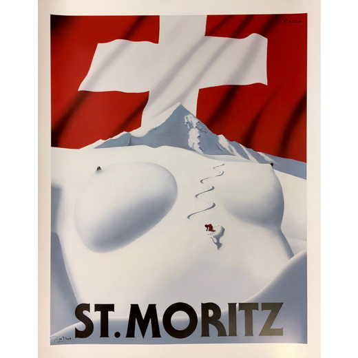 St. Moritz Manifesto Pubblicitario<br>by Razzia ; 2012 ; Misure h 80 x L 60 cm ; Condizioni A