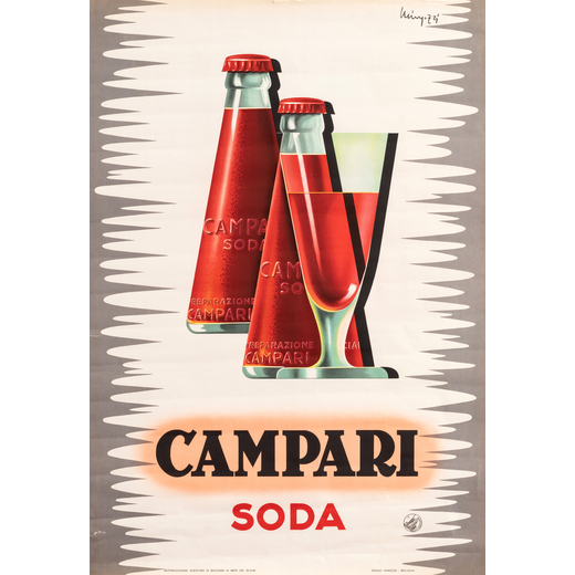 Campari Soda Manifesto Litografia Offset [Non Telato]<br>by Mingozzi Giovanni<br>Edito Studio Mingoz