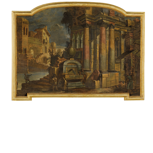 PIETRO PALTRONIERI (attr. a) (Mirandola, 1673 - Bologna, 1741)<br>Capriccio architettonico<br>Temper