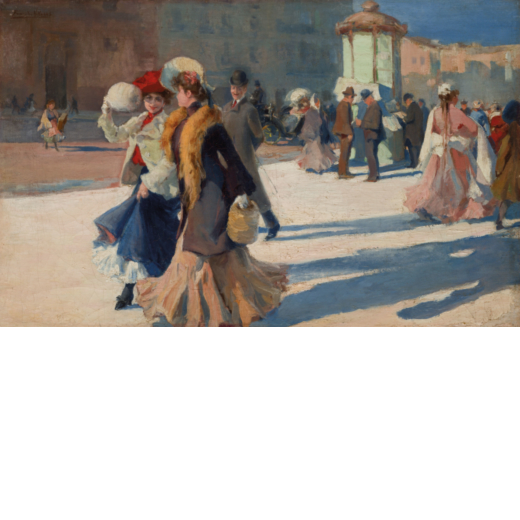 RICARDO VILLODA Y DE LA TORRE (Madrid, 1846- Soria, 1904)<br>La promenade dans les rues de Paris<br>