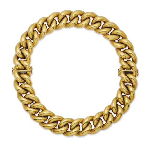DEUX BRACELETS EN OR formés de maillons ovales entrelacés, peut également se porter en collier, p