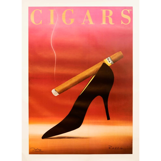 Cigars Manifesto Pubblicitario<br>by Razzia ; 1996 ; Misure h 150 x L 110 cm ; Condizioni A