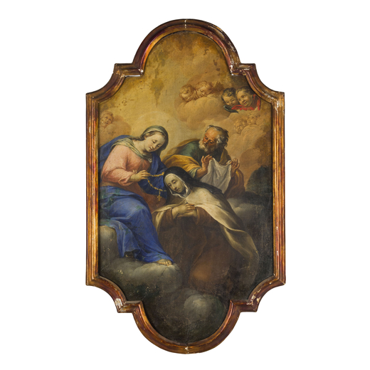 PITTORE DEL XVIII SECOLO  Bozzetto <br>Olio su tela, cm 115X65