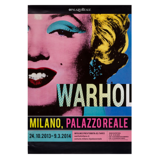 Warhol, Milano Palazzo Reale Manifesto Artistico su Offset [Non Telato]<br>Epoca 2013<br>Misure h 10
