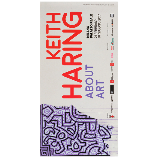 Keith Haring, Milano Palazzo Reale Locandina Artistica su Carta Offset [Non Telato]<br>Epoca 2017<br