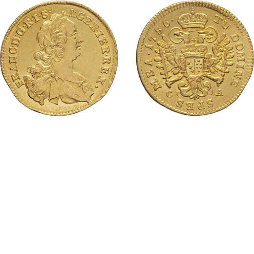 ZECCHE ESTERE. AUSTRIA. FRANCESCO I (1745-1765). DUCATO 1756 Oro, 3,47 gr, 23 mm. SPL<br>D: Busto la