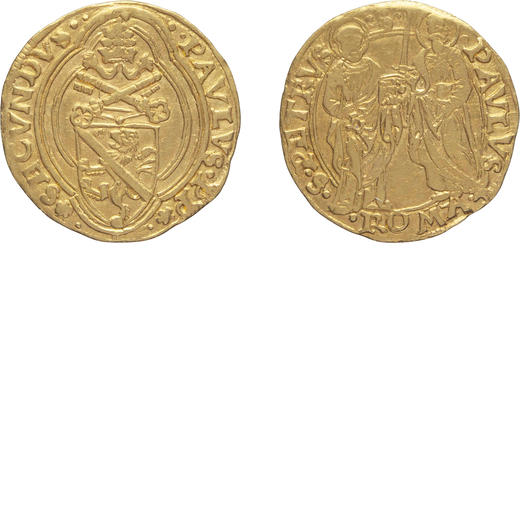 MONETE PAPALI. PAOLO II (1464-1471). DUCATO  Roma. Oro, 3,42 gr, 23 mm. BB<br>D: PAVLVS P P SECVNDVS