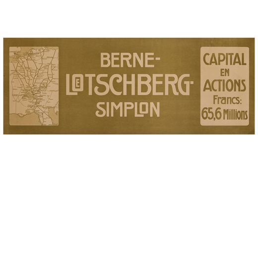 Bern Lotschberg Simplon Manifesto Litografia [Non Telato]<br>Anonimo<br>Stampatore Non Indicato<br>E