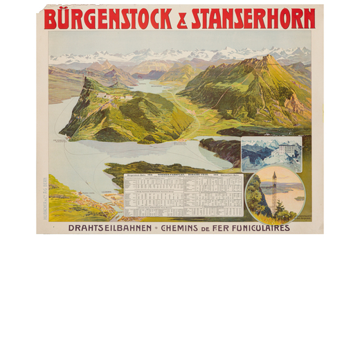 Burgenstock & Stanserhorn Manifesto Litografia [Non Telato]<br>Anonimo<br>Edito Hubacher & C. A.G., 