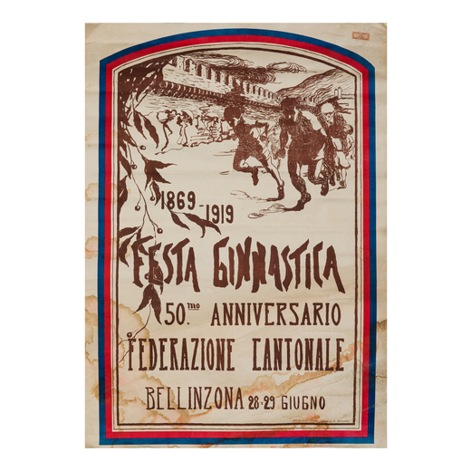 Festa Ginnastica, 50° Anniversario Manifesto Litografia [Non Telato]<br>Anonimo<br>Edito Arti Grafi