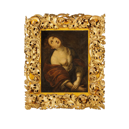 PITTORE DEL XVII SECOLO Maddalena<br>Olio su tela, cm 98X64