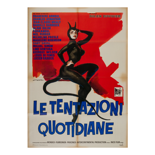 Le Tentazioni Quotidiane Manifesto Cinema 2F [Non Telato] ; [Commedia]<br>by De Seta<br>Prima Edizio