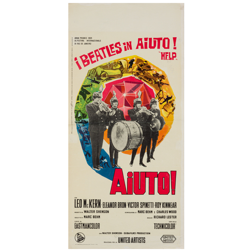 Aiuto! [Help!] Locandina Cinema<br>by Manfredo<br>Prima Edizione Italiana 1965<br>Misure h 70 x L 33