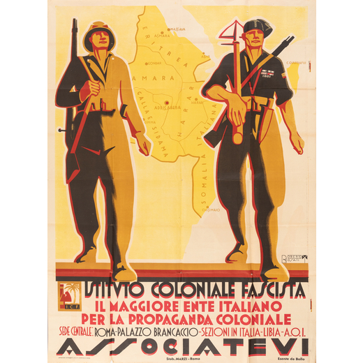 Istituto Coloniale Fascista Manifesto Litografia [Non Telato]<br>by Rosati Roberto<br>Edito Stabilim