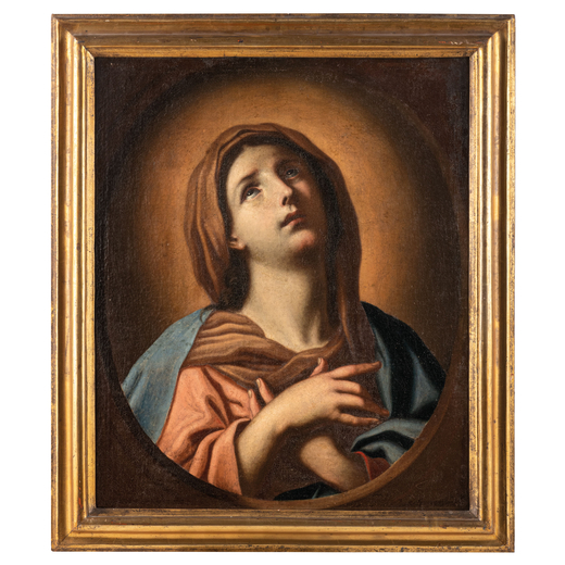 FRANCESCO STRINGA (attr. a) (Modena, 1635 - 1709) <br>Maria Vergine orante<br>Olio su tela, cm 72X