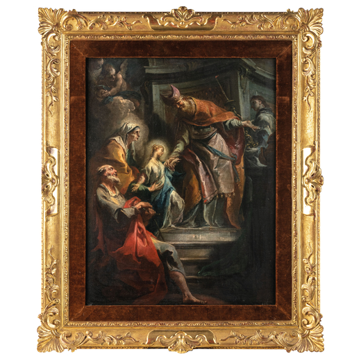 MAURO PICENARDI (attr. a) (Crema, 1735 - Bergamo, 1809)<br>Presentazione di Maria al Tempio<br>Olio 