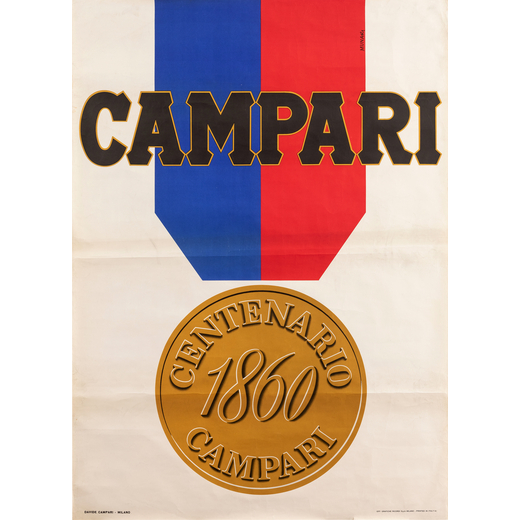 Centenario Campari, 1860-1960 Manifesto Offset [Non Telato]<br>by Munari Bruno<br>Edito Grafiche Ric