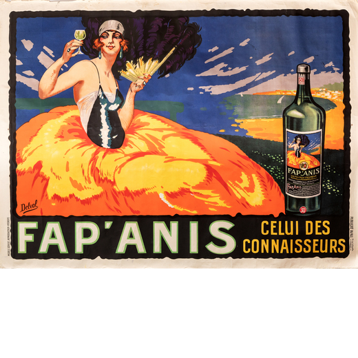 Fap Anis Manifesto Litografia [Non Telato]<br>by Delval<br>Edito Publicite Wall, Paris<br>epoca 1920