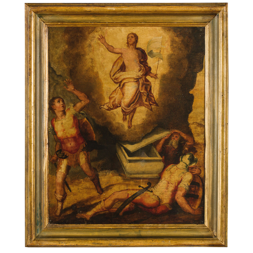 FEDERICO ZUCCARI (1542 - 1609)<br>Resurrezione di Cristo<br>Olio su tavola, cm 55X43