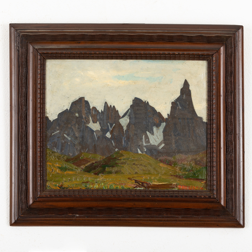 ORESTE ALBERTINI Torre del Mangano, 1887 - Besana, 1953<br>Paesaggio di montagna  <br>Firmato O Albe