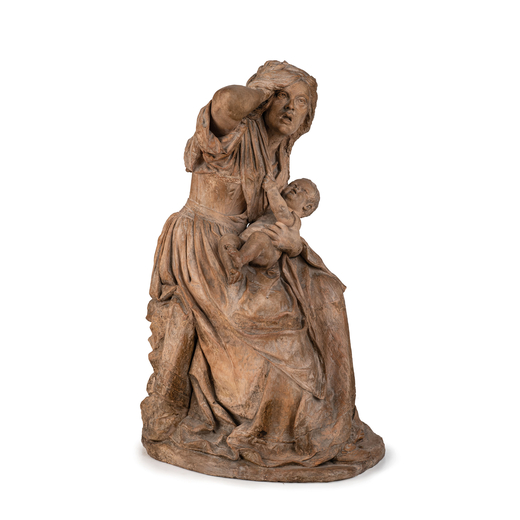 SCULTORE DEL XIX-XX SECOLO <br>Maternità<br>Terracotta, alt. cm 64
