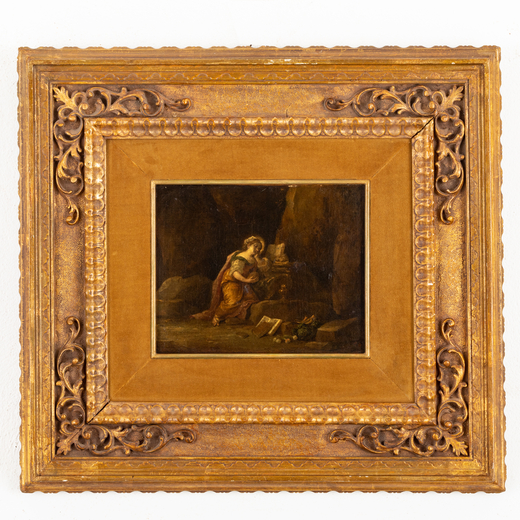DAVID TENIERS (attr. a) (Anversa, 1610 ; Bruxelles, 1690)<br>Maddalena penitente<br>Firmato Teniers 