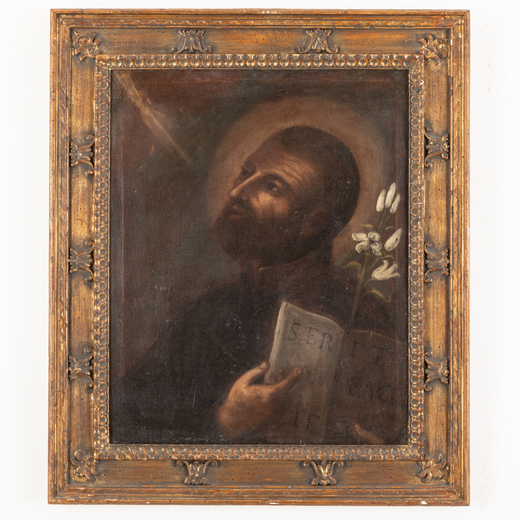 PITTORE DEL XVII-XVIII SECOLO San Domenico<br>Olio su tela, cm 57X48,5