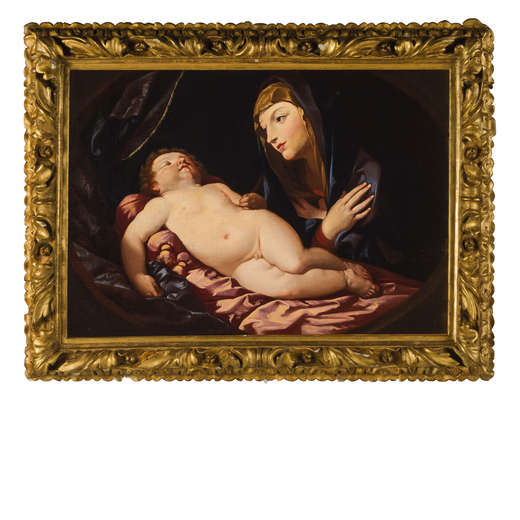 PIETRO LAURI detto MONSÙ PIETRO (Documentato a Bologna dal 1634 - Bologna, 1669)<br>Madonna con il 