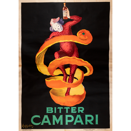 Bitter Campari [Spiritello] Manifesto Litografia [Tela di Lino]<br>by Cappiello Leonetto<br>Edito Af