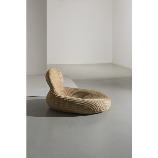 CARL OJERSTAM Lounge chair. Midollino intrecciato. Produzione Ikea 2001. <br>cm: 76x99x129,5
