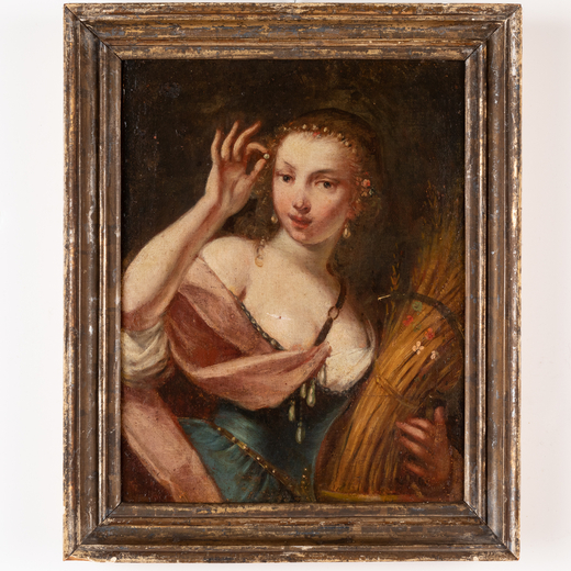 PAOLO BORRONI (attr. a) (Voghera, 1749 - 1819)<br>Allegoria dellEstate<br>Olio su tela, cm 42X31,5