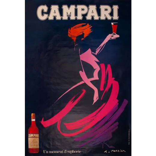 Campari, Un Moment d Euphorie Manifesto-Cartellone Offset<br>by Carrier Alain<br>Edito PROFAC, Paris