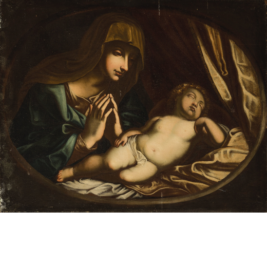 PIETRO LAURI detto MONSÙ PIETRO (attr.a) (Documentato a Bologna dal 1634 - Bologna, 1669)<br>Madonn