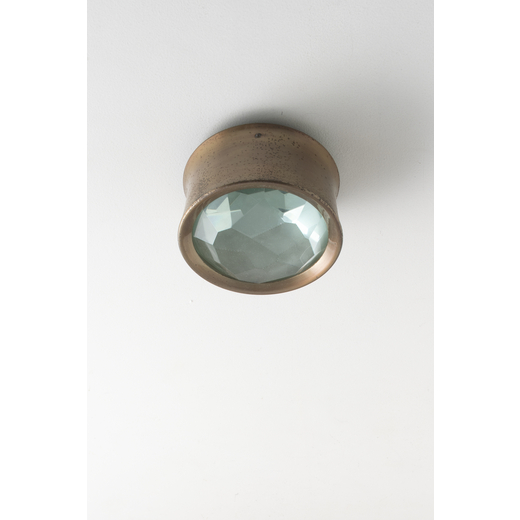 MAX INGRAND Lampada da parete / soffitto mod. 2319. Alluminio verniciato, ottone bronzato, cristallo