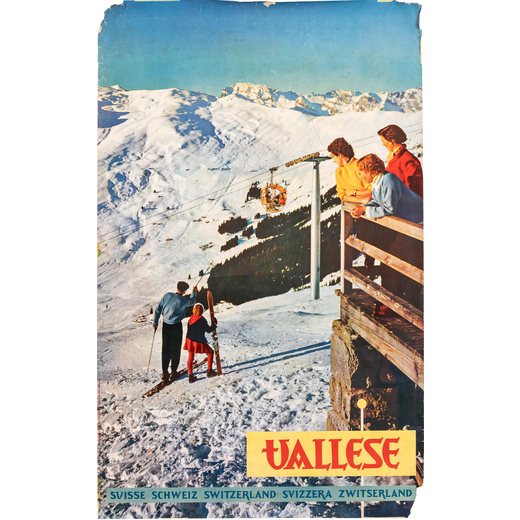 Vallese, Svizzera Manifesto Offset [Non Telato]<br>Anonimo<br>Edito Brugger SA, Meiringer<br>Epoca 1