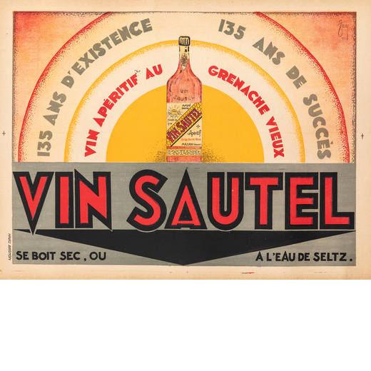 Vin Sautel Manifesto Litografia [Telato]<br>by Zony [?]<br>Edito Imp. Havas, Avignon<br>Epoca 1929 <