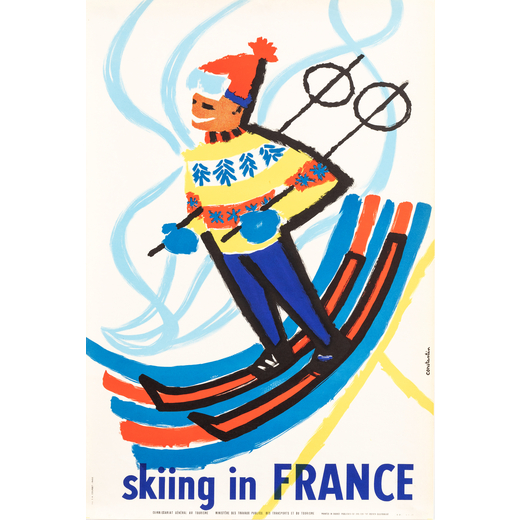 Skiing in France Manifesto Offset [Non Telato]<br>by Constantin<br>Edito S.A. Courbet, Paris<br>Epoc