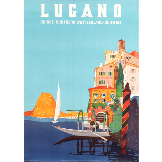 Lugano [Gandria] Manifesto Litografia [Non Telato]<br>by Buzzi Daniele<br>Edito A. Trub & Cie., Aara
